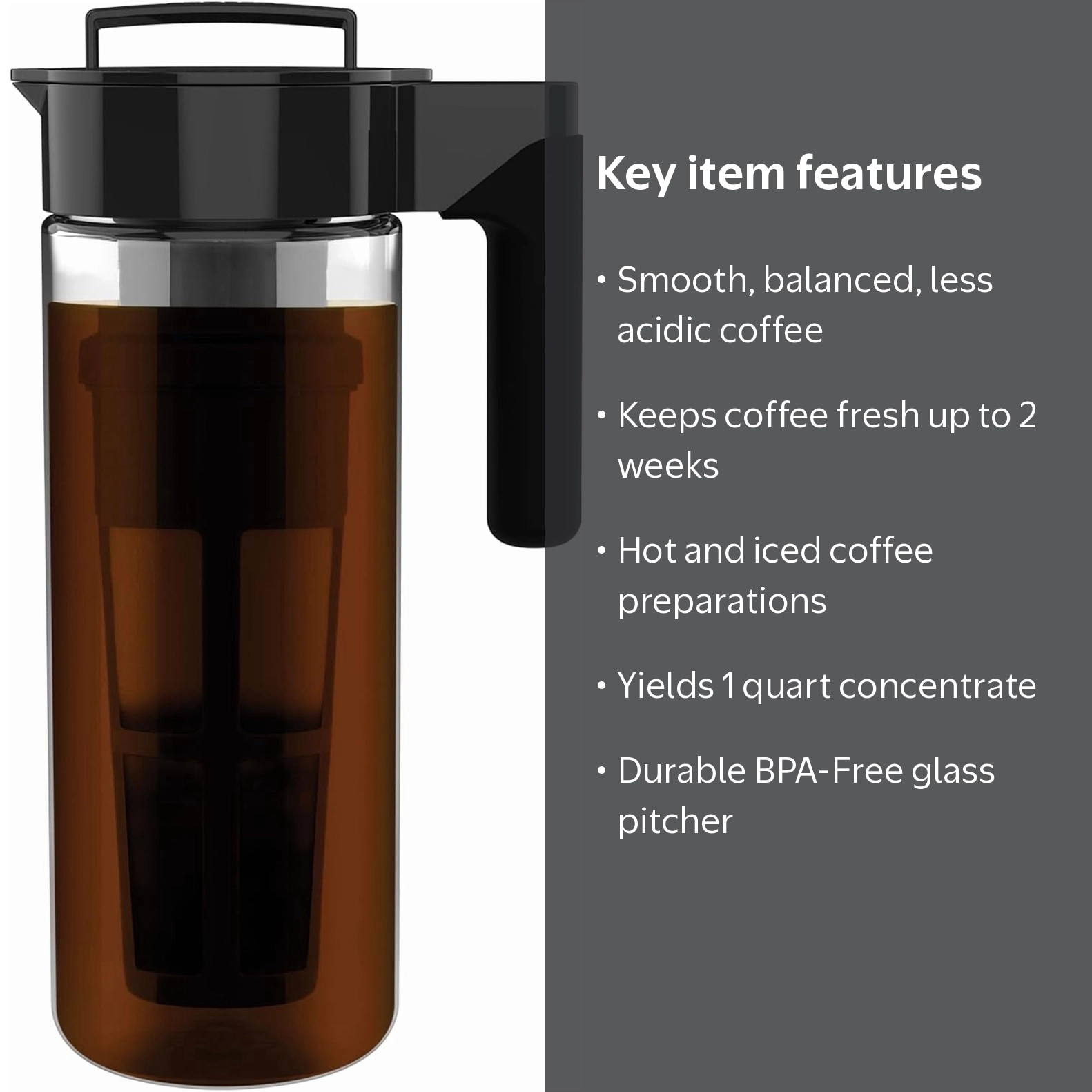 TROVE 2020AW / ILTA JKT サイズ2 Takeya Glass Cold Brew Coffee Maker, Airtight Pitcher, 2 Quart