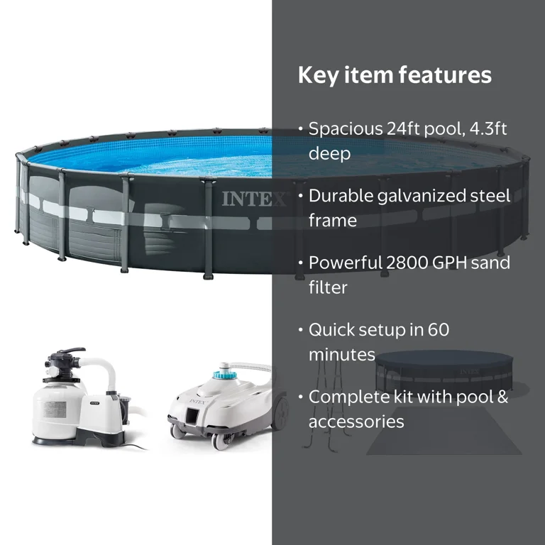 Intex, Above Ground Pool, 24ft x 52in, Sand Filter Pump - Walmart.com