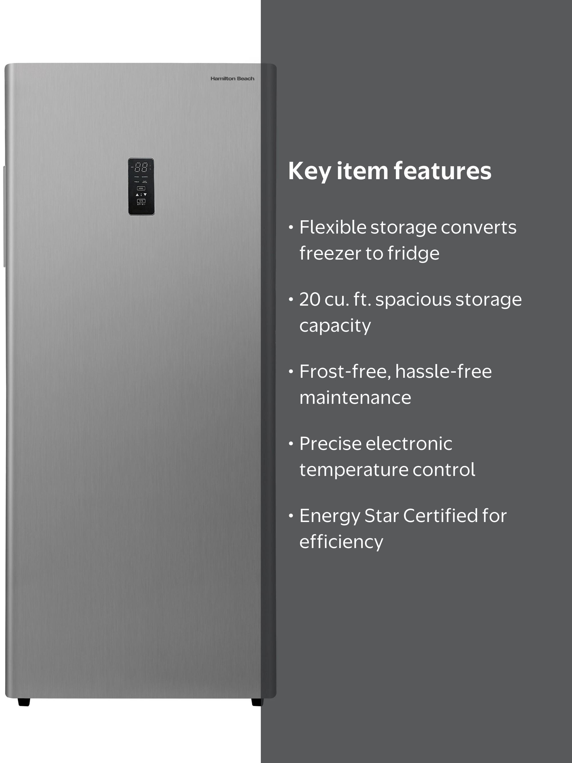 Hamilton Beach 20 cu. ft. Frost-Free Convertible Upright Freezer
