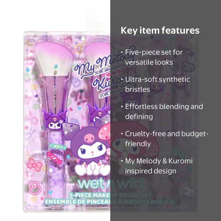 Wet n Wild x My Melody & Kuromi, Anniversary 5-Piece Makeup Brush