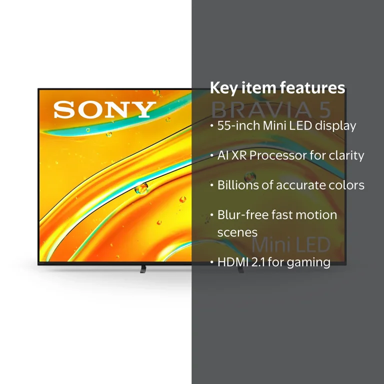 Sony, 55‚Äù BRAVIA 5 Mini LED 4K HDR Smart Google TV K-55XR50