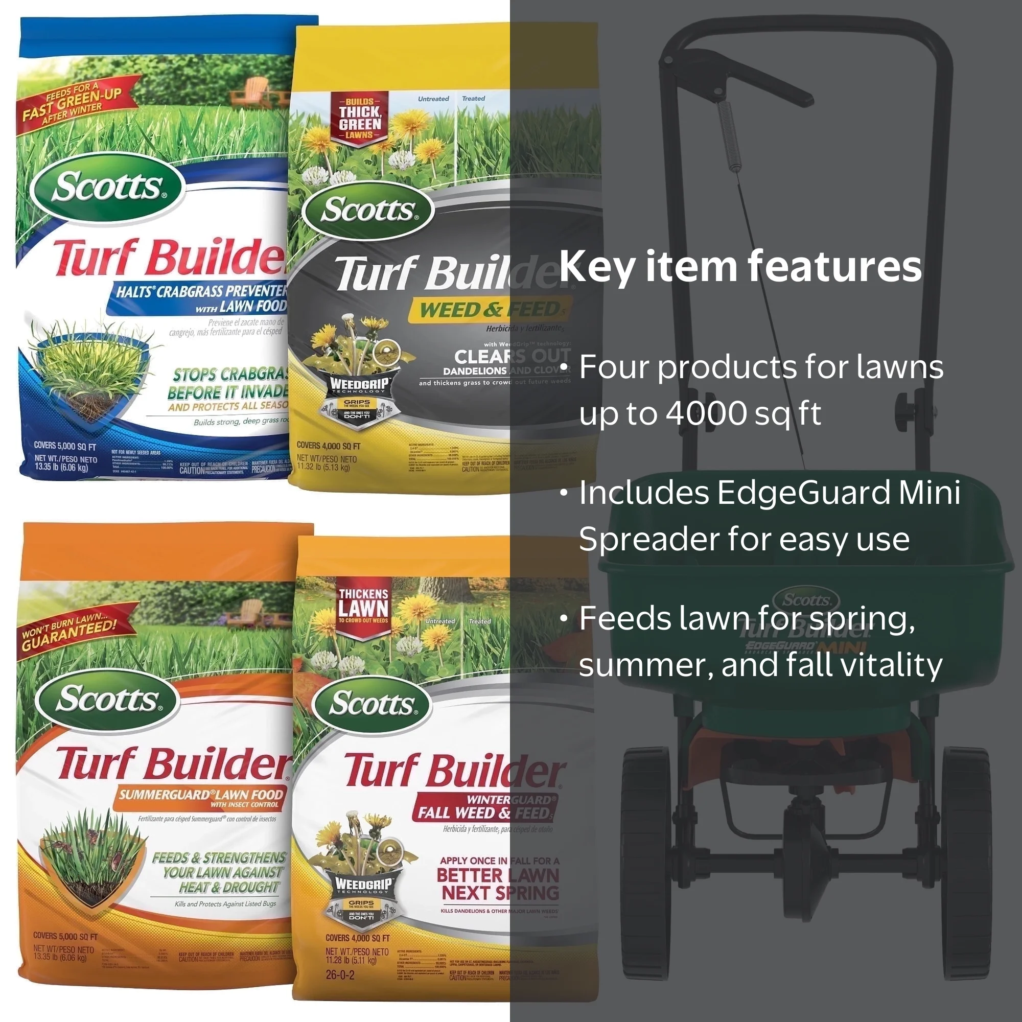 Scotts Turf Builder Bundle for Small Lawns with EdgeGuard Mini