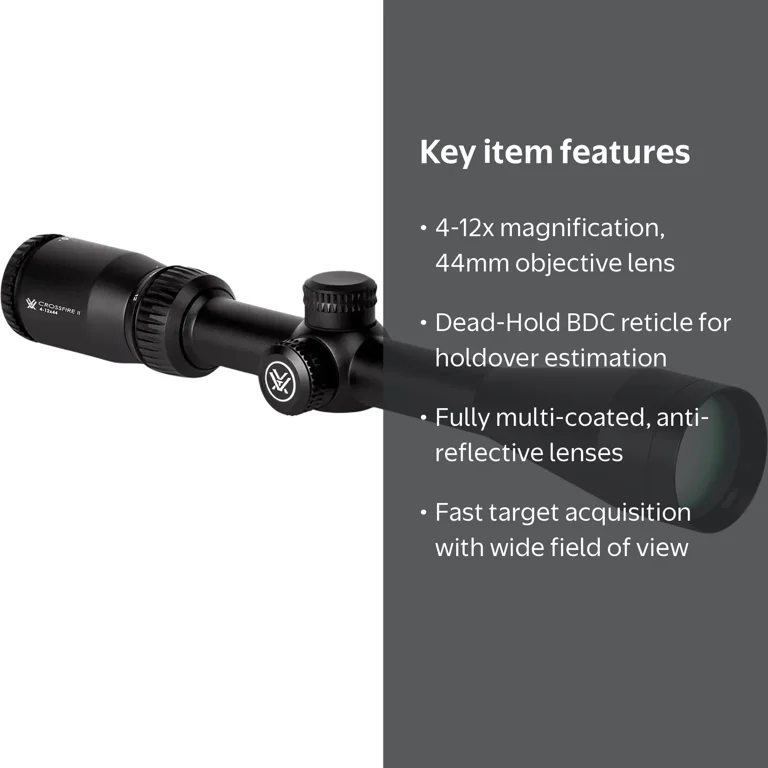 Vortex Crossfire II Rifle Scope 4-12x44mm Dead-Hold BDC Reticle