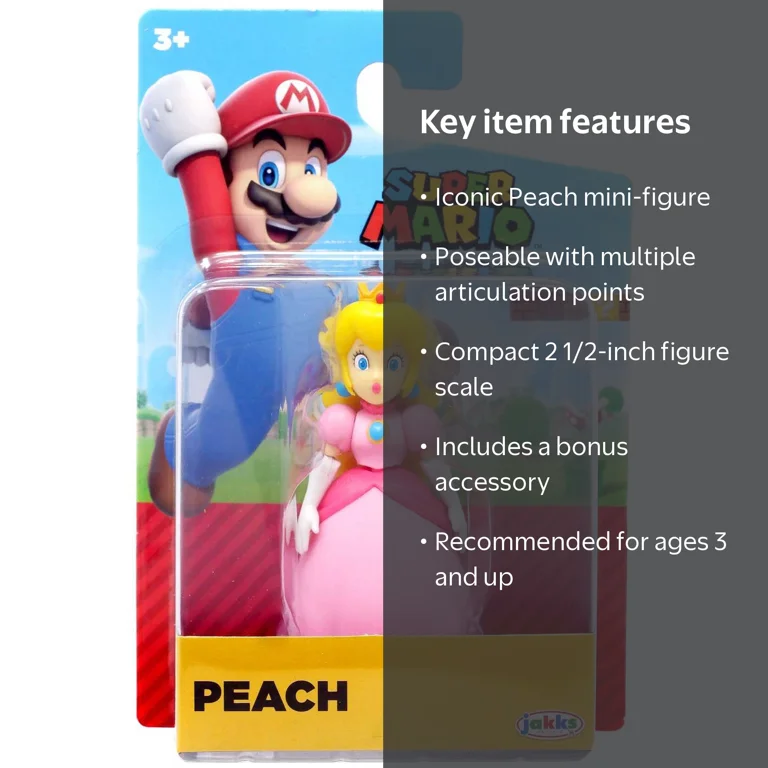 Jakks Pacific, World of Nintendo Mini-Figure, Wave 42 Peach, 2.5