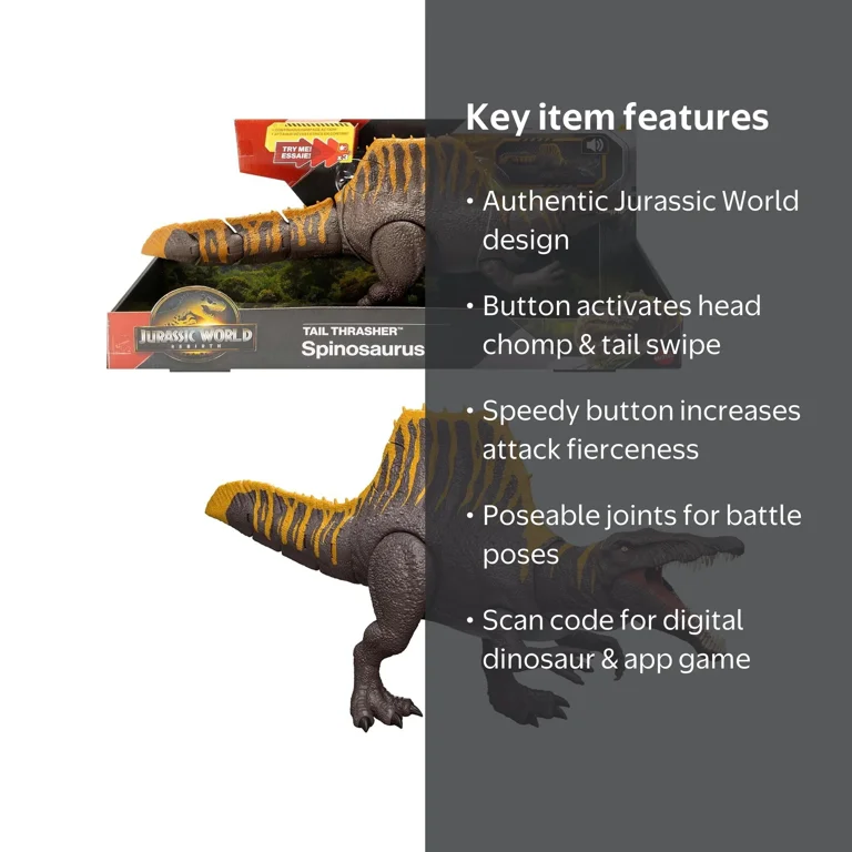 Jurassic World Rebirth Tail Thrasher Spinosaurus Action Figure