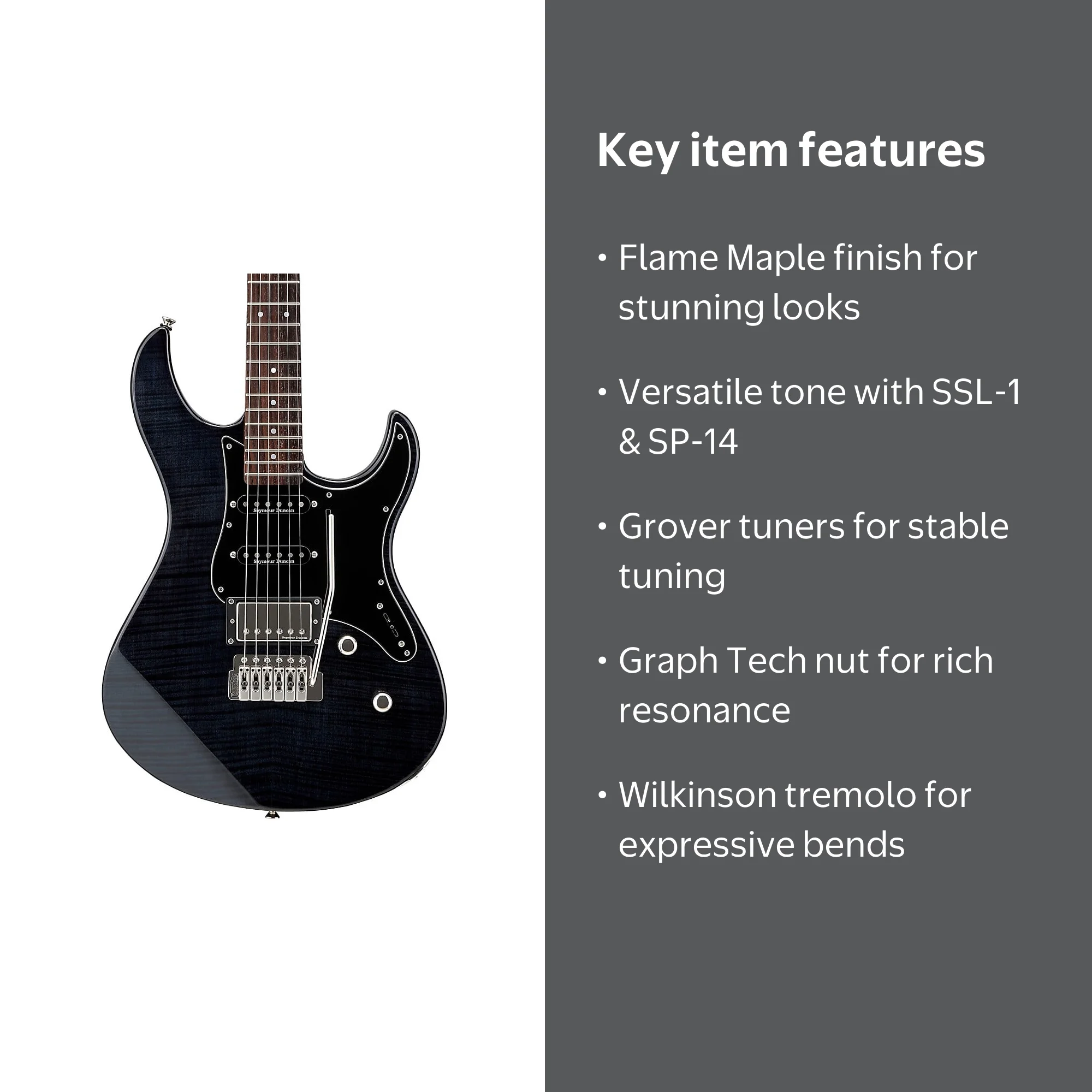Yamaha Full Size Pacifica PAC612VIIFM Electric Guitar, Flame Maple