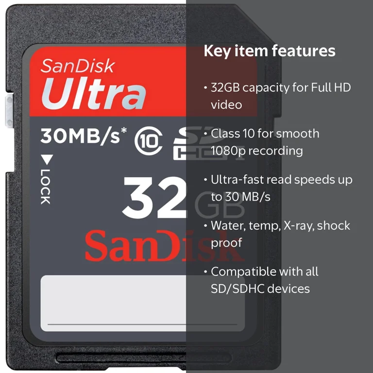 【10枚セット販売】SanDisk SDHCカード 32GB クラス10 SanDisk Ultra 32GB SDHC Camera Memory Card, Class 10, UHS-I, 30MB