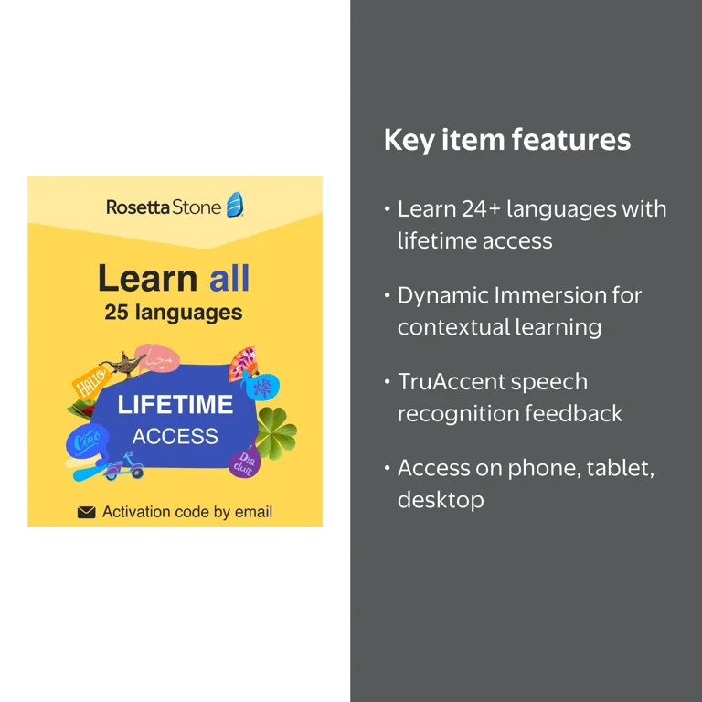 Rosetta Stone Learn Unlimited Languages Lifetime Access - Learn 24