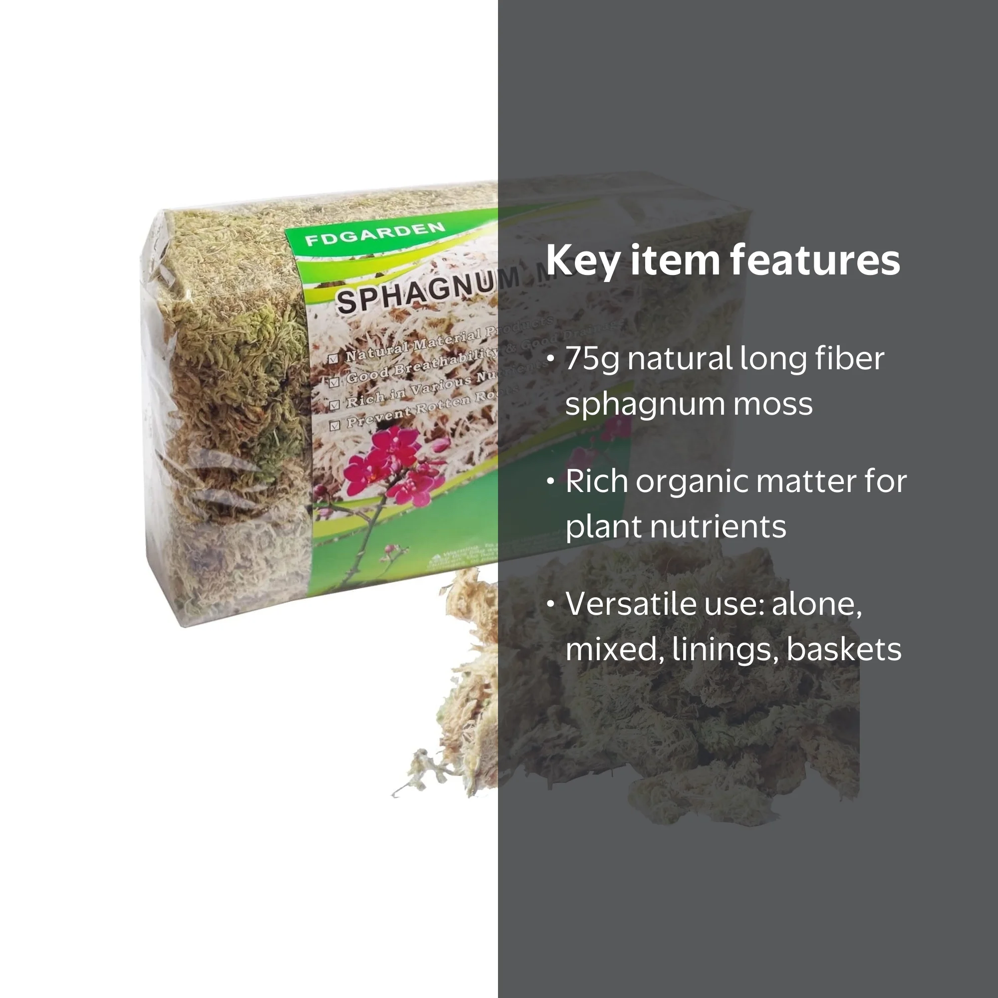 Fdgarden Sphagnum Moss for Planting, Dried Long Fiber Forest Moss