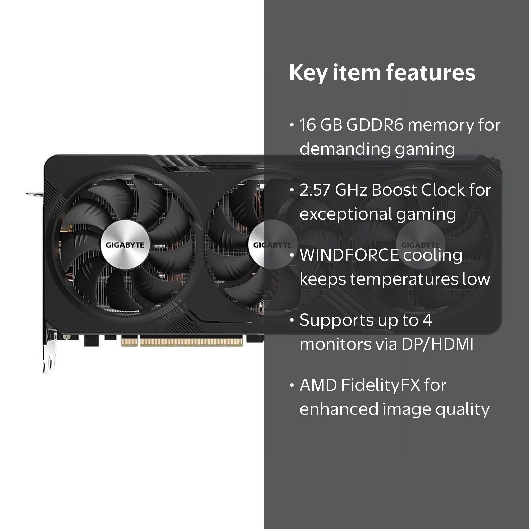 Gigabyte AMD Radeon RX 7800 XT Graphic Card - 16 GB GDDR6 - 7680 x