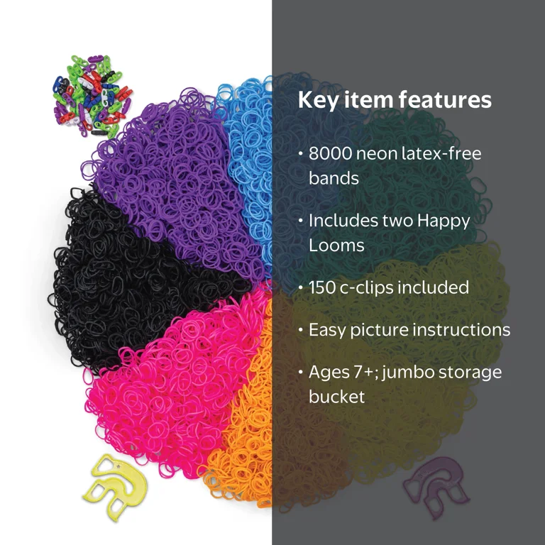 Rainbow Loom Neon Dreams Jumbo Bucket Bracelet Making Kit, 8000