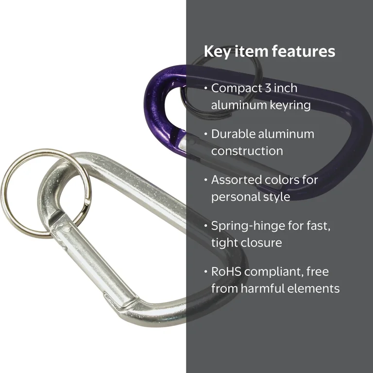 Baumgartens Large Carabiner Key Ring, Assorted - Walmart.com