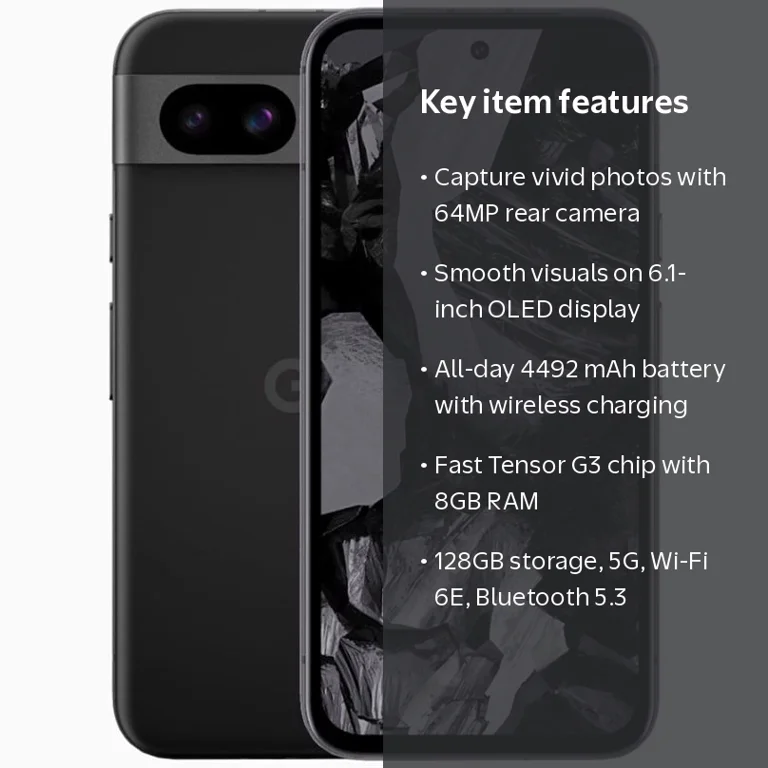 Google Pixel 8a 5G Cell Phone, 128GB, 8GB RAM, Obsidian - Walmart.com