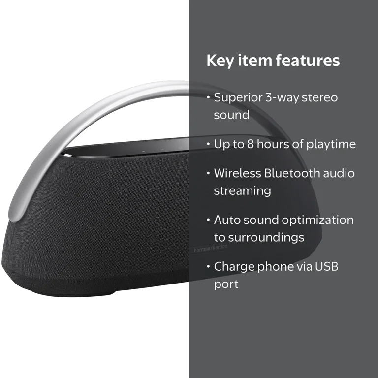 Harman Kardon, Go+ Play 3 Bluetooth Portable Speaker, Black
