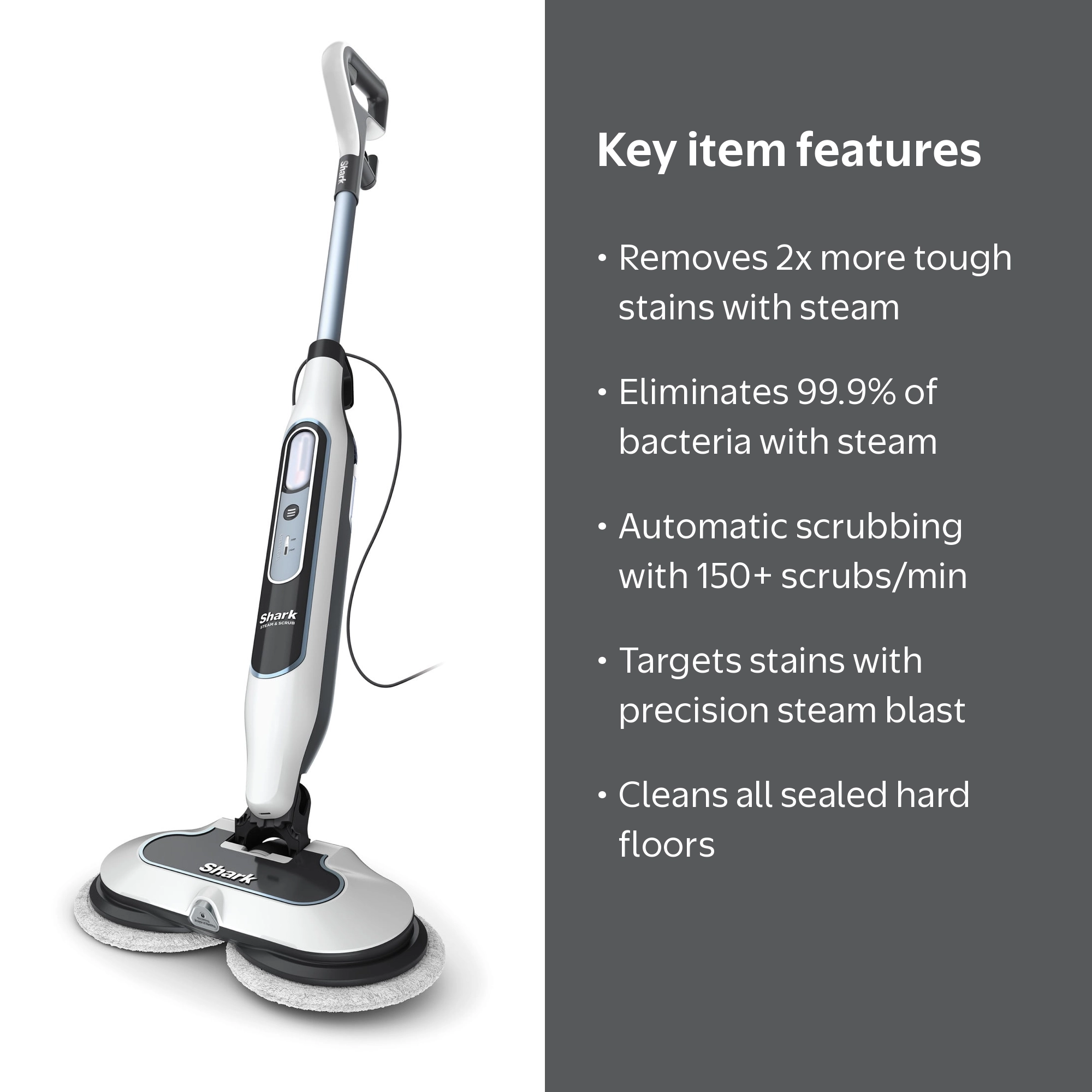 Shark Steam & Scrub Scrubbing Steam Mop, Corded, Steam Blaster