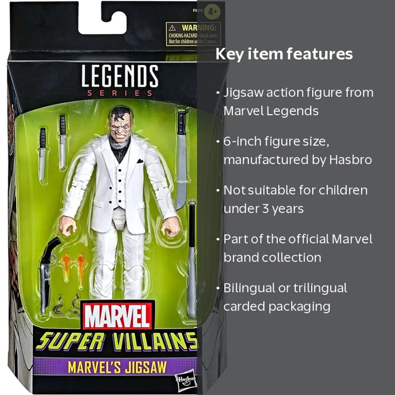 Hasbro, Marvel Legends Action Figure, Jigsaw, Red, 6 Inch
