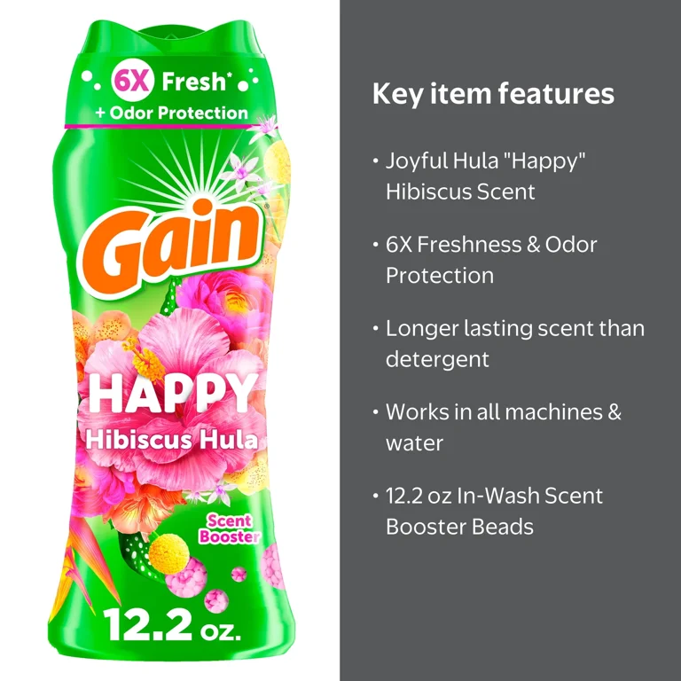 Gain Laundry Scent Beads, Happy In-Wash Scent Booster, Hibiscus