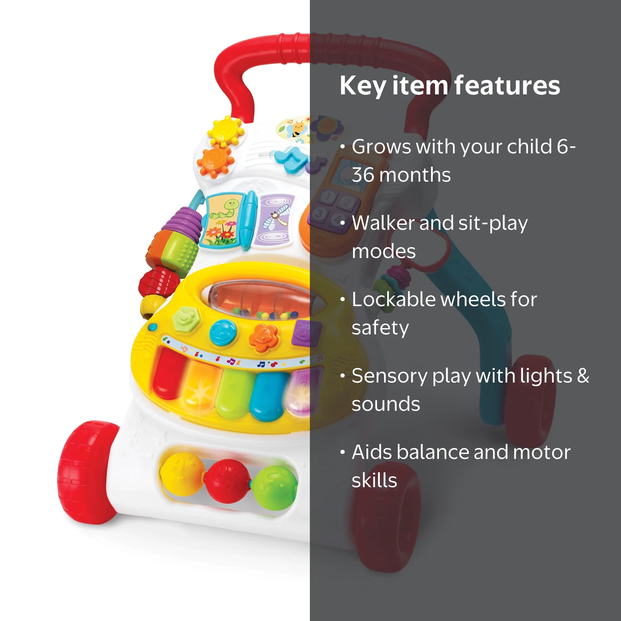 Winfun Grow with Me Musical Walker for Ages 6 to 36 Months