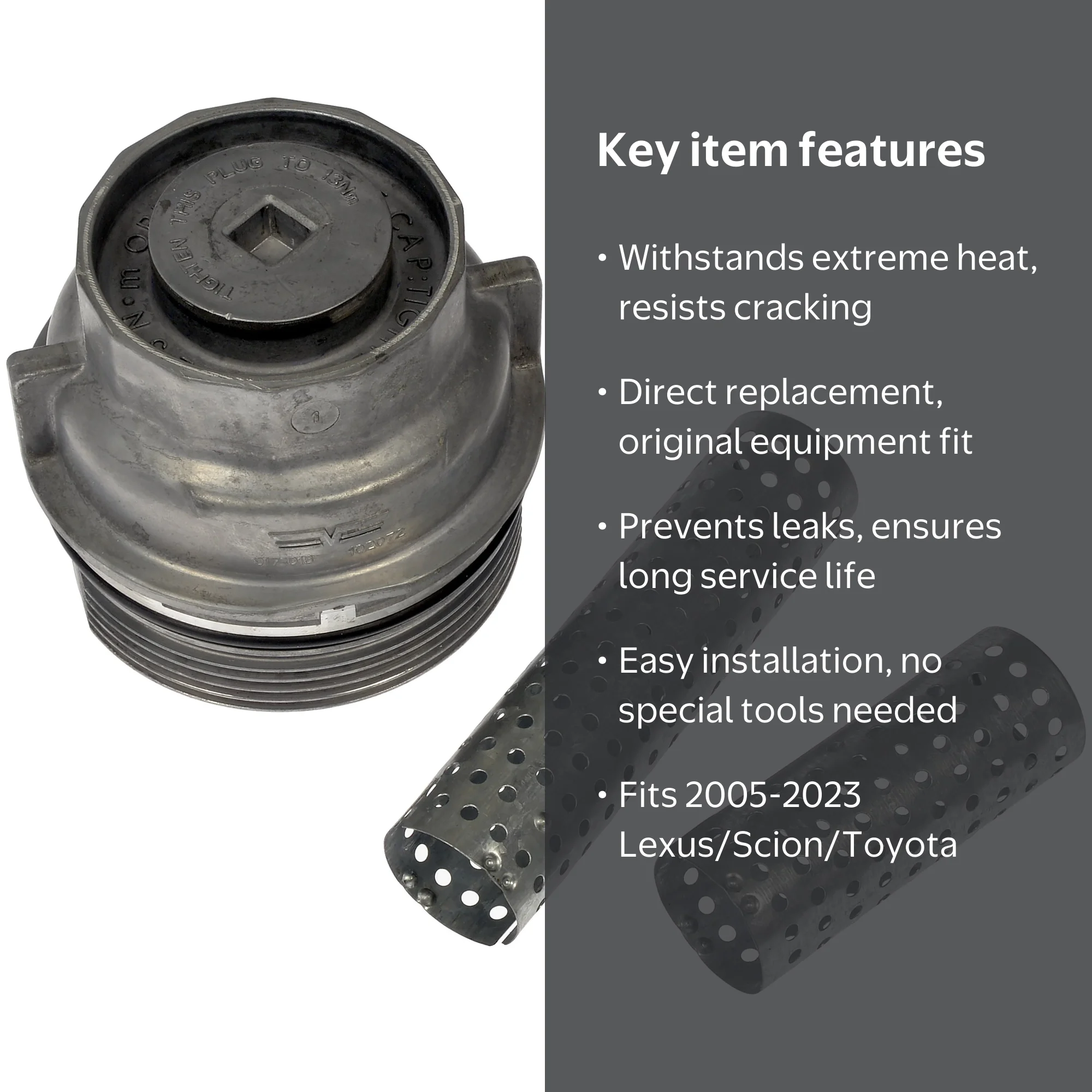 Dorman 917-016CD Engine Oil Filter Cover for Specific Lexus