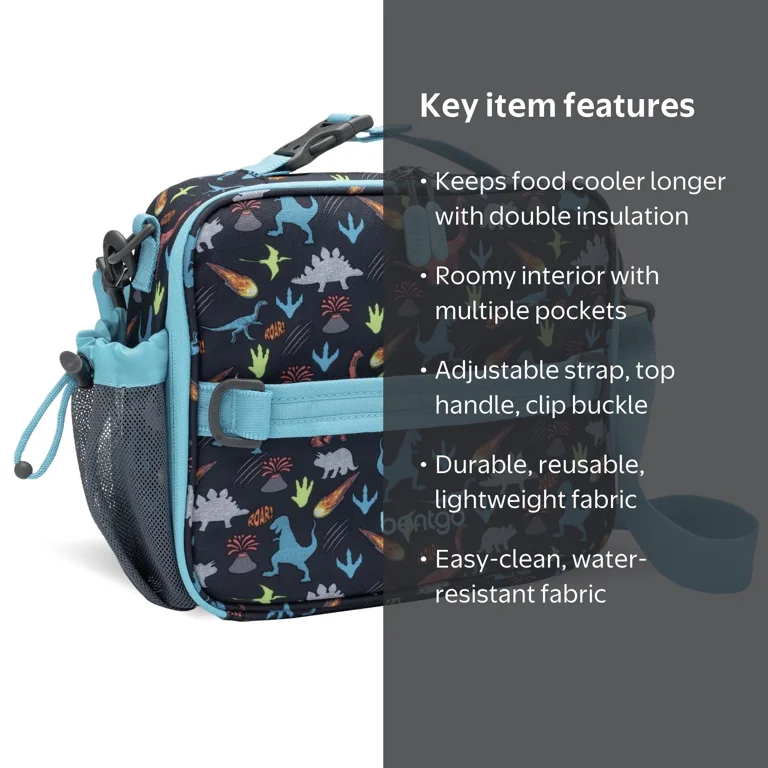 Bentgo Kids Lunch Bag - Double-Insulated, Water-Resistant Dinosaur