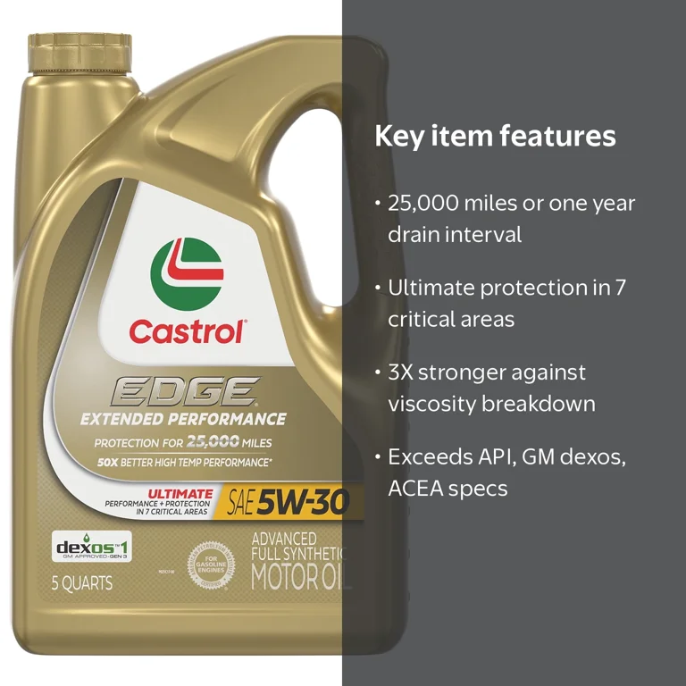 Castrol EDGE Extended Performance 5W-30 Full Synthetic Motor Oil