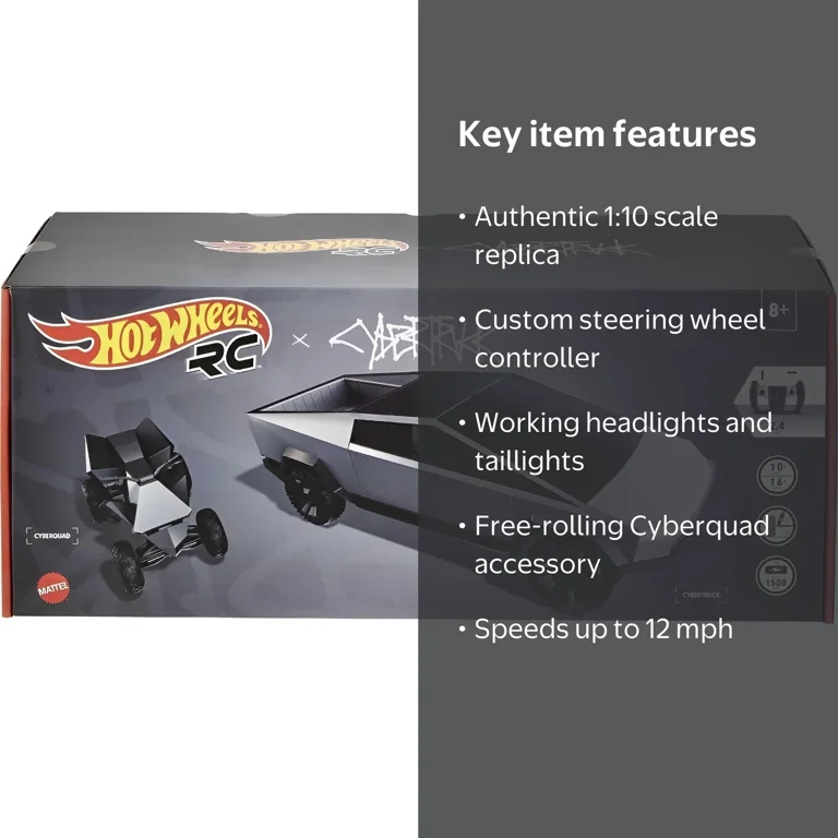 Hot Wheels, RC Vehicle, Tesla Cybertruck, Multicolor - Walmart.com