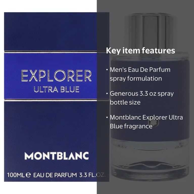 Mont Blanc Explorer Ultra Blue Men's EDP Spray - 3.3 oz - Walmart.com