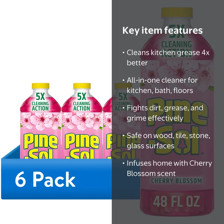 6 pack) Pine-Sol Multi-Surface All Purpose Cleaner, Cherry Blossom