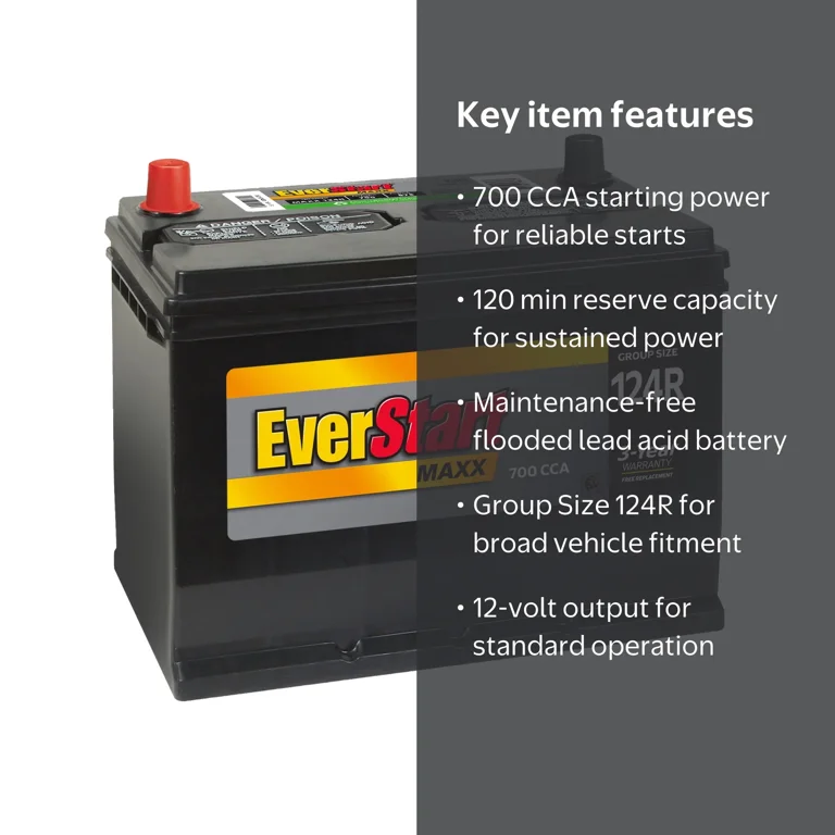 aki EverStart, Car Battery, Group 124R 12 Volt, 700 CCA - Walmart.com