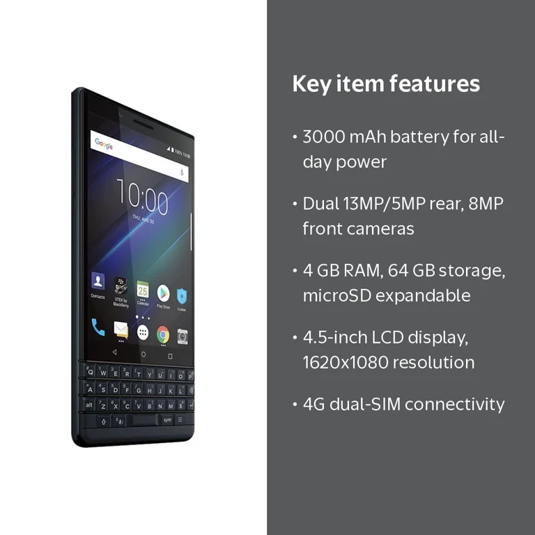 BlackBerry Key2 LE - 4G smartphone - dual-SIM - RAM 4 GB