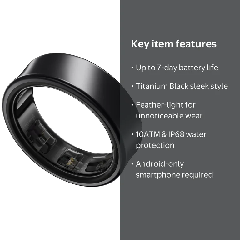 Samsung Galaxy Ring, AI Smart Ring, Size 12, Titanium Black (Size