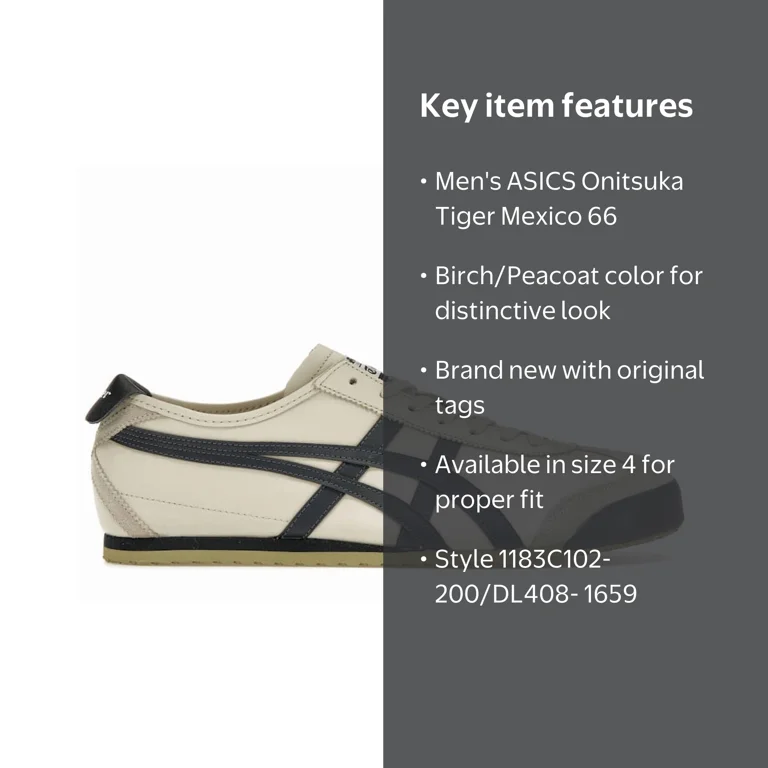 ASICS Men's Onitsuka Tiger Mexico 66 Birch Peacoat Shoes, from