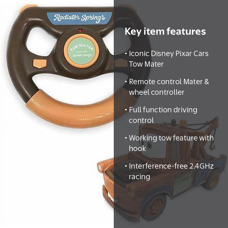 Disney Pixar Cars Kids Radio Racer RC Tow Mater Vehicle with Wheel