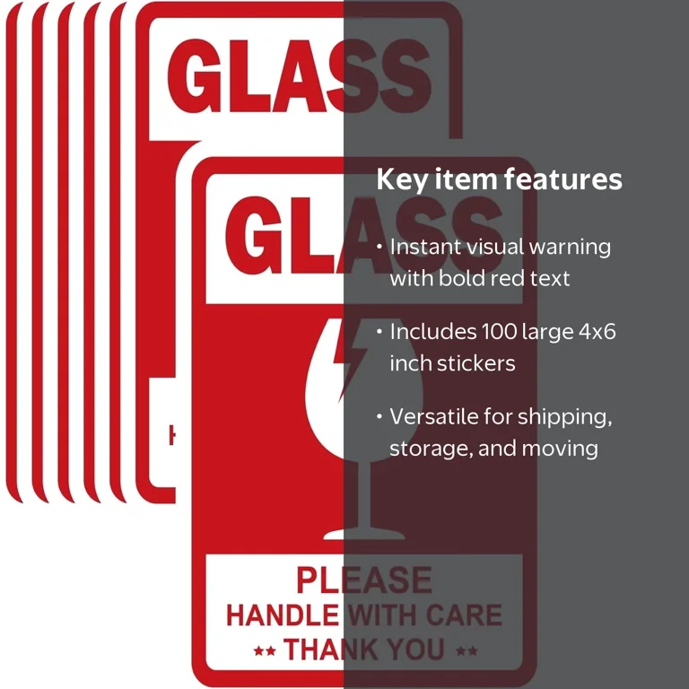 非売品 KYNE FRAGILE ステッカー　キネ　ON AIR FRAGILE 4x6 Inch Large Glass Fragile Warning Stickers Handle with Care