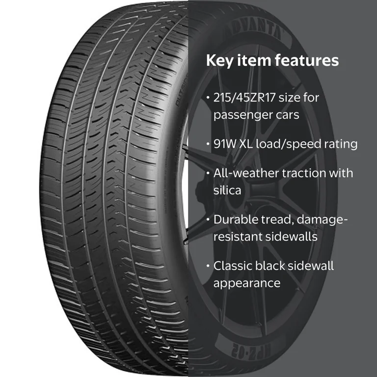 Advanta HPZ-02 Performance 215/45ZR17 91W XL Passenger Tire Black