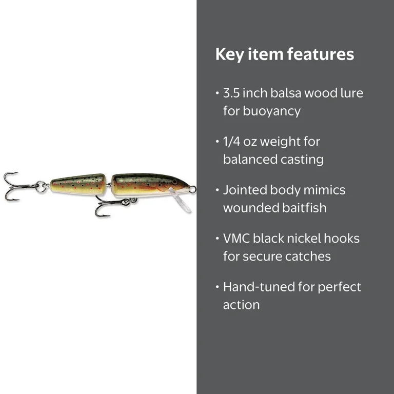 best rapala lure for brown trout Original Floating This F07 model measures 2 3/4 inches RAPALA Jointed J05TR Fishing Lure,