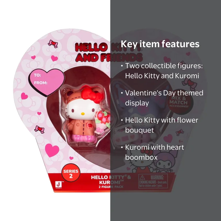 Hello Kitty 2-Figure Pack Valentine with Hello Kitty Bouquet