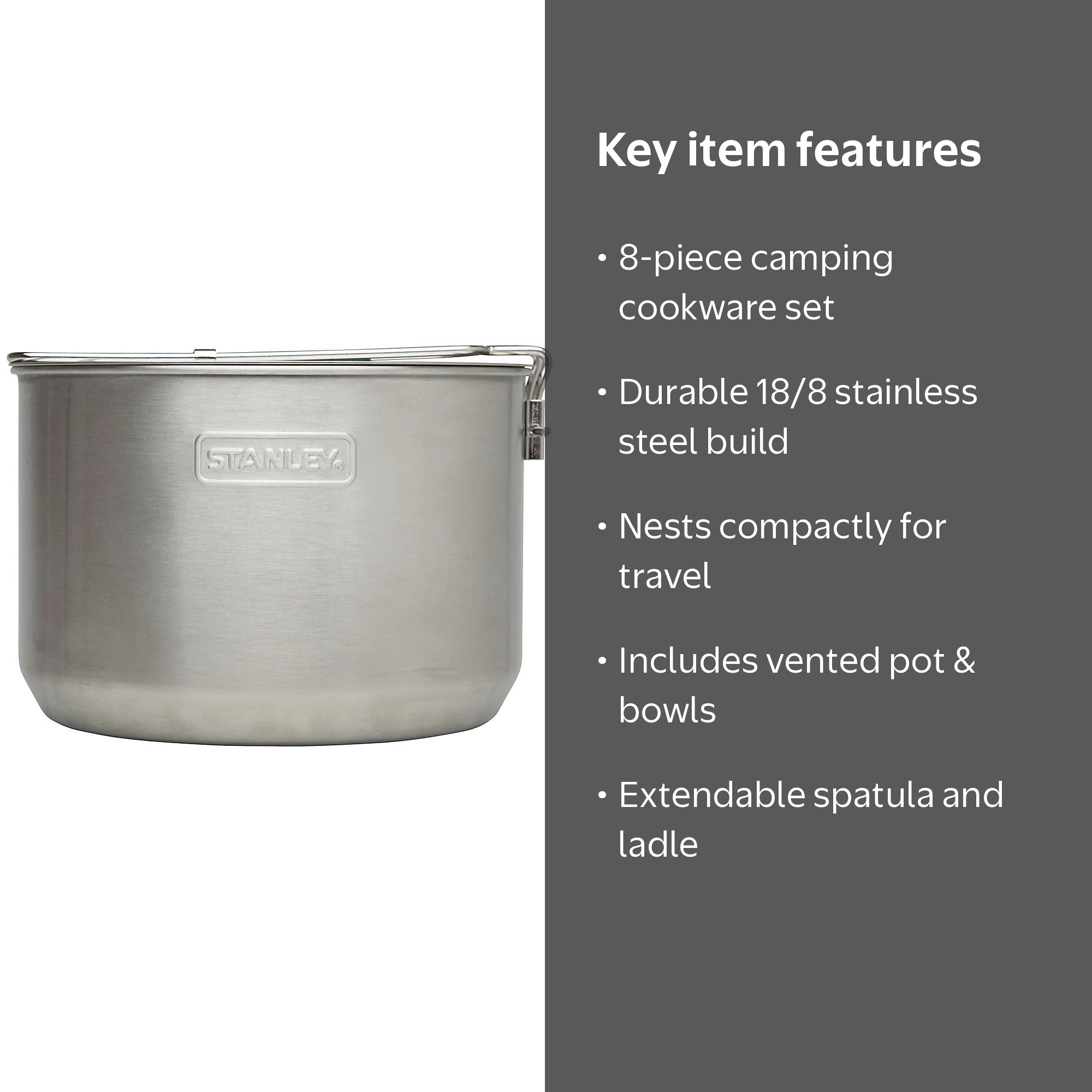 Stanley Adventure Two Bowl Camping Cookware Set, Stainless Steel