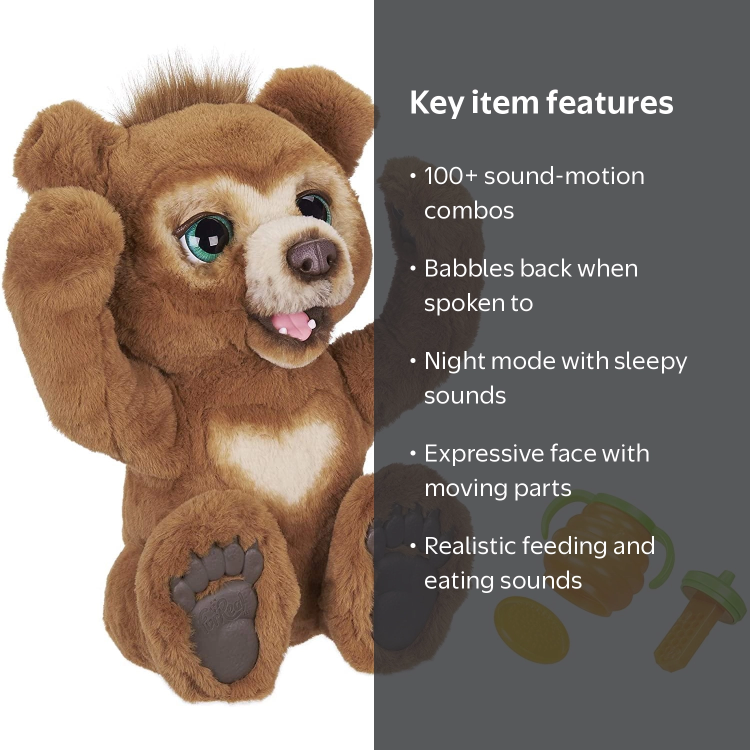 FurReal Cubby, The Curious Bear Interactive Plush Toy, Ages 4 & Up