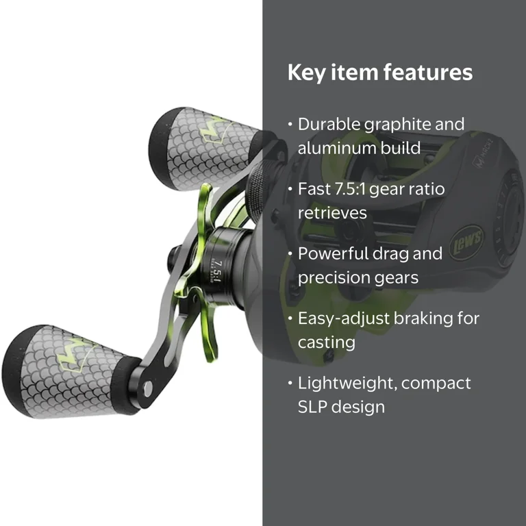 LEW MACH2 ベイトリール HG右 Lew's, Mach 2 Baitcast Reel, 7.5:1 Gear Ratio, Right-Hand Retrieve