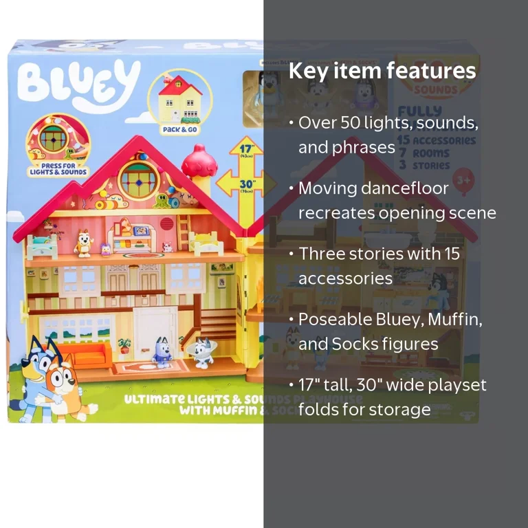 Bluey Ultimate Lights & Sounds Playhouse Playset (with Muffin