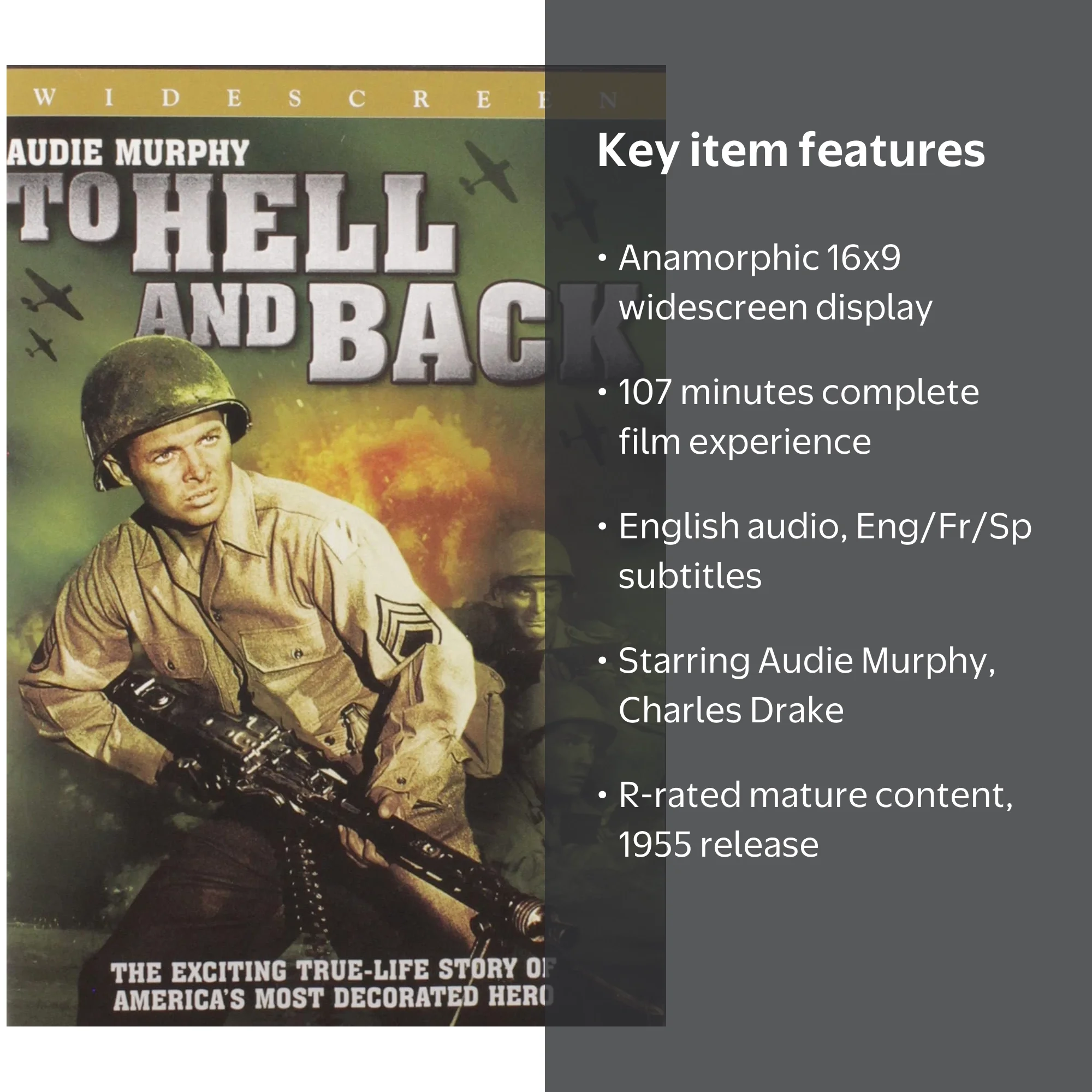Universal, To Hell and Back DVD, 1955, Drama, 107 minutes