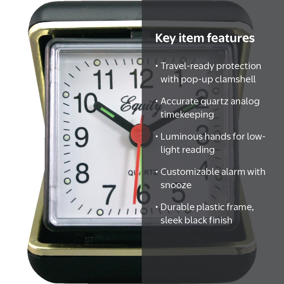 LA Crosse Technology Advance Black Case Quartz Analog Clamshell