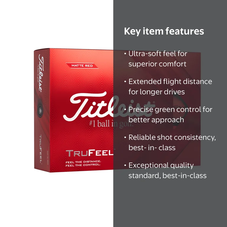 Titleist, TruFeel Golf Balls, 12 Pack, Red - Walmart.com