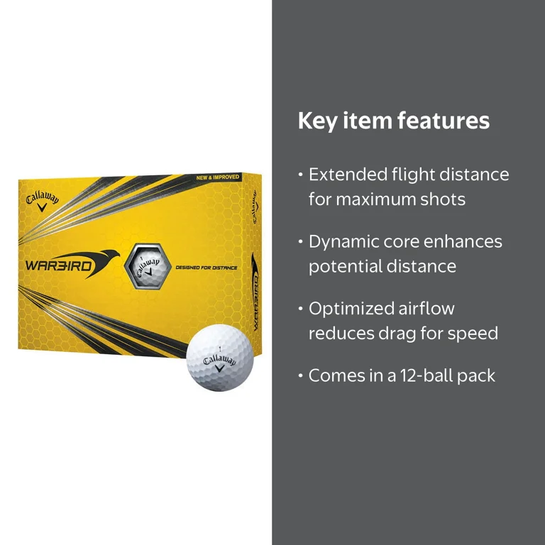Callaway WARBIRD 12本セット バッグ・付属品多数付 Callaway Golf Warbird Golf Balls, 12 Pack, White, Designed for