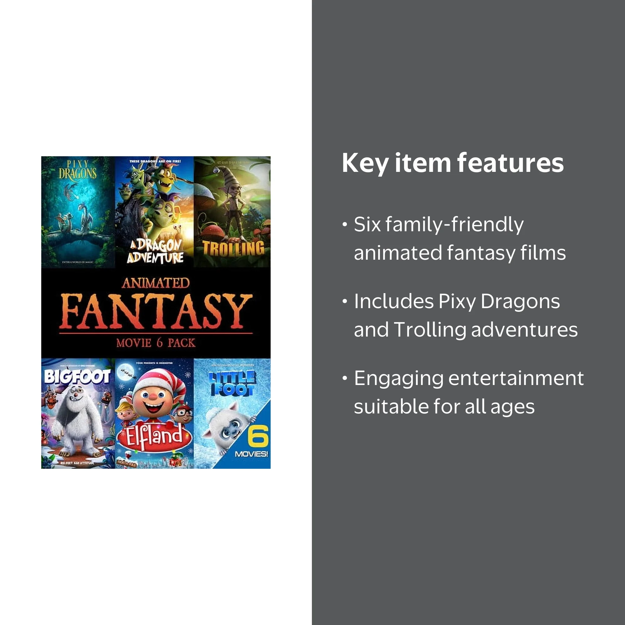 Animated Fantasy (Movie 6 Pack) (DVD), Wownow Entertainment, Kids