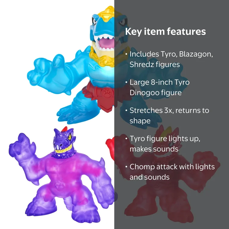 Heroes of Goo Jit Zu Stretchy Dinosaur Toys, Ultra Raptor 3 Pack