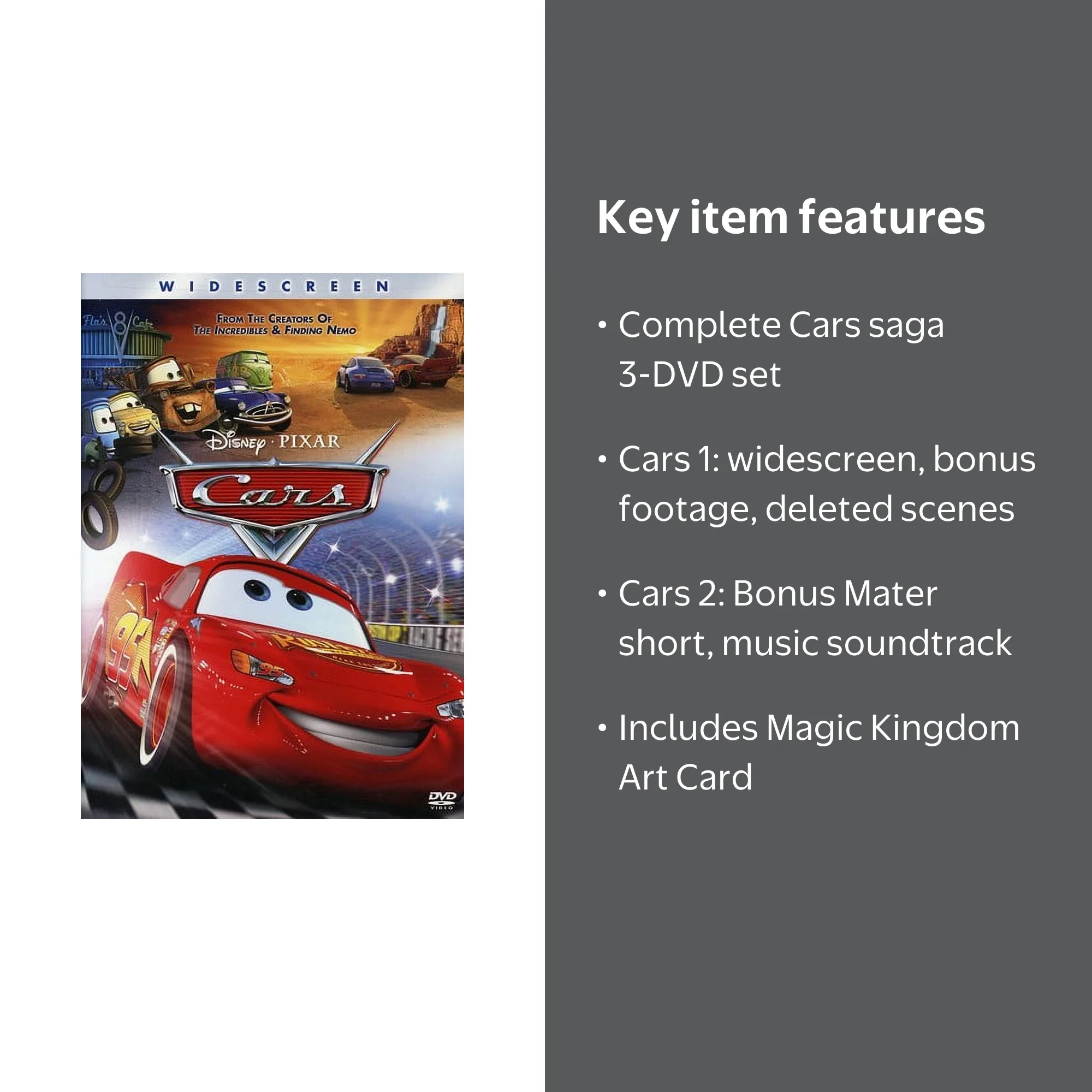 Disney Pixar Cars Trilogy Cars 1 One 2 Two 3 Three 3 DVD Set