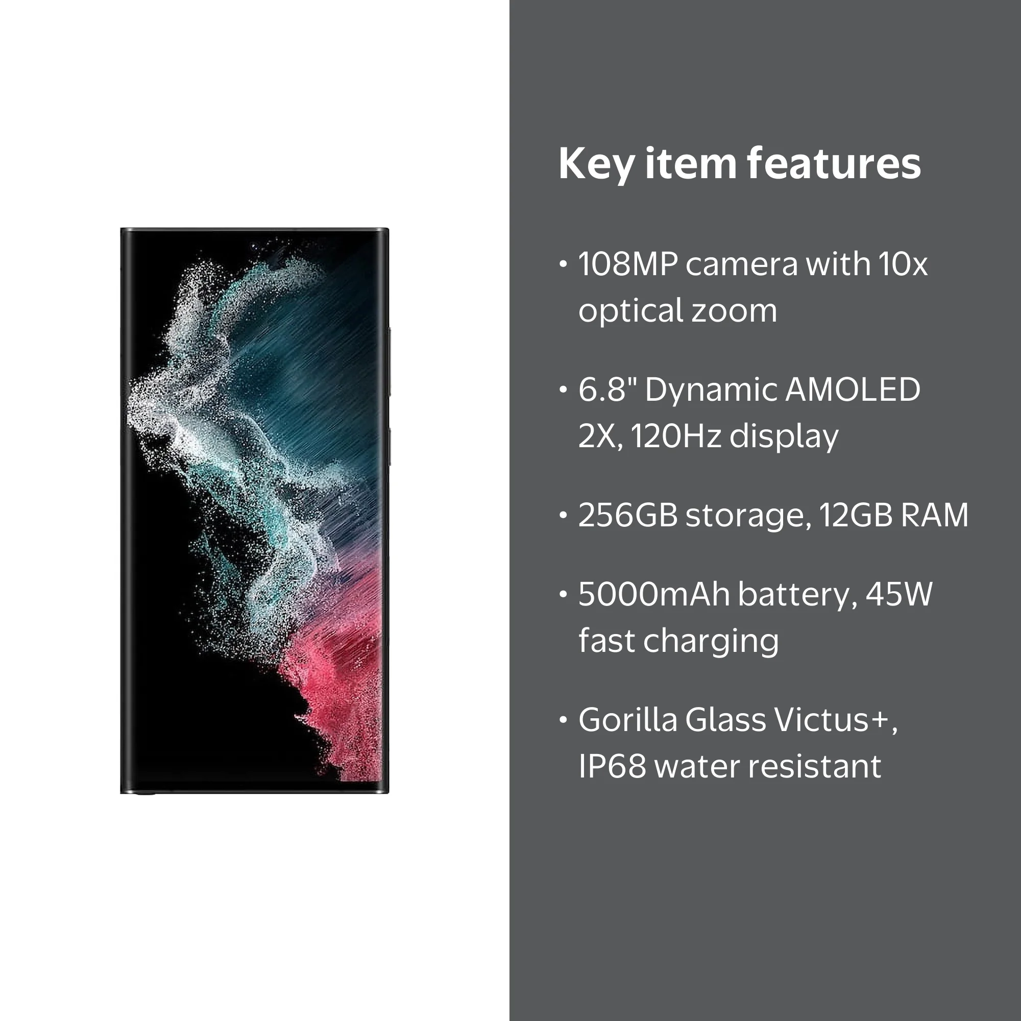 Samsung Galaxy S22 Ultra 5G, 256GB, 12GB RAM, 6.8'' AMOLED