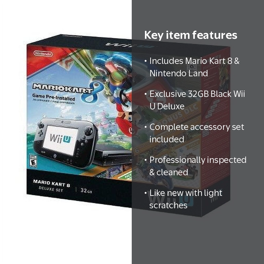 Nintendo, Wii U Mario Kart 8 Deluxe Console Bundle, 32GB, Black